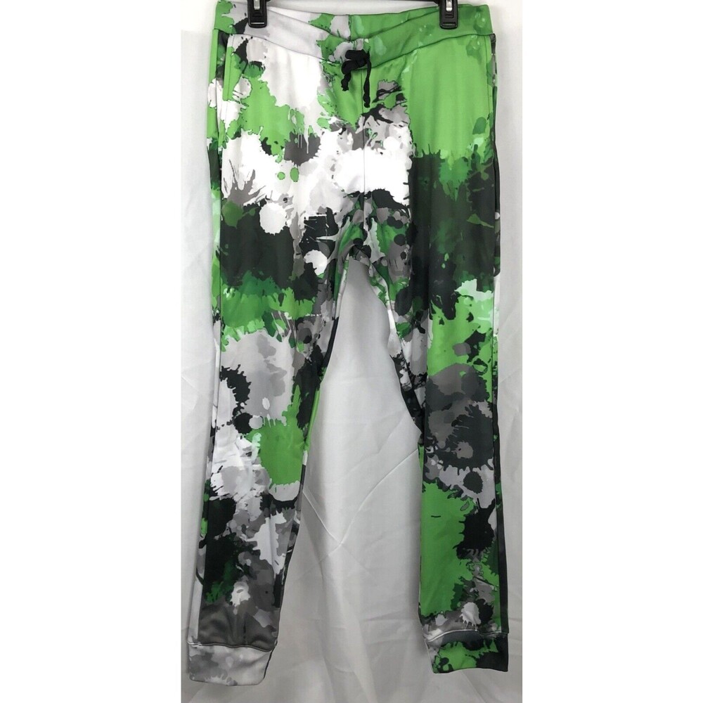 NWT iEDM Custom Jogger Pants Neon Graffiti Paint Splatter Graphics Lounge Punk